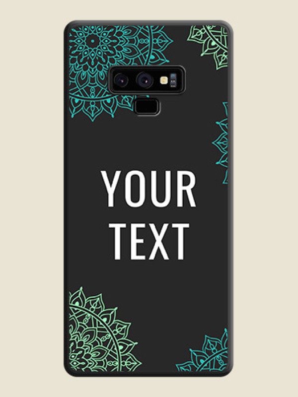 Custom Your Name with Floral Design on Space Black Custom Soft Matte Back Cover - Galaxy Note 9 - alternate view