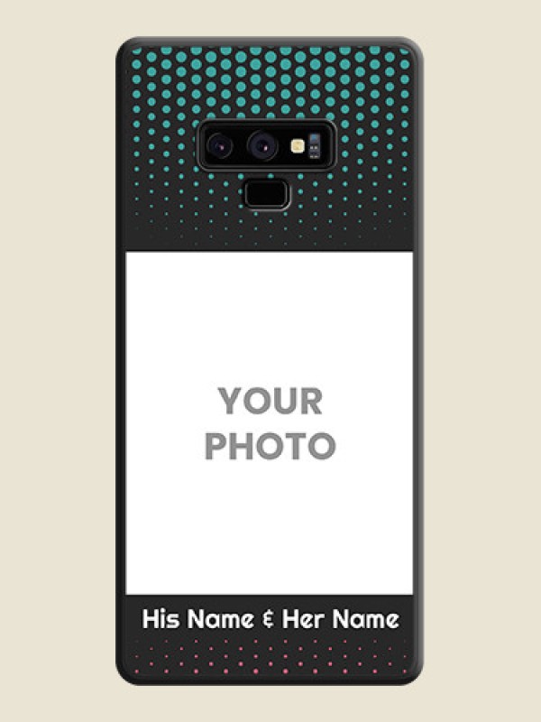 Custom Faded Dots with Grunge Photo Frame and Text on Space Black Custom Soft Matte Phone Cases - Galaxy Note 9 - alternate view