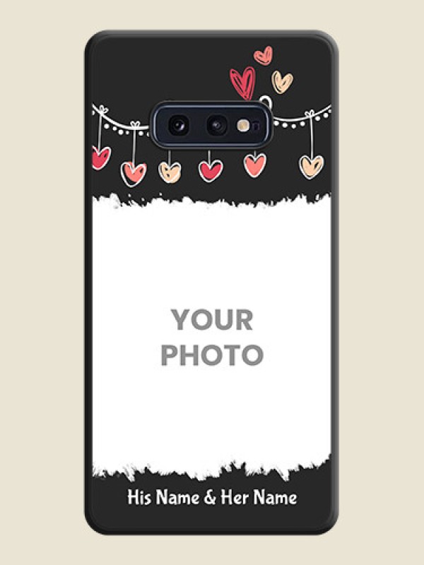 Custom Pink Love Hangings with Name on Space Black Custom Soft Matte Phone Cases - Galaxy S10E - alternate view