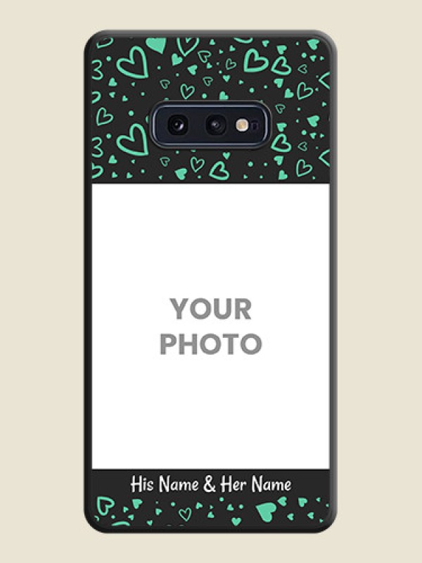 Custom Sea Green Indefinite Love Pattern on Photo on Space Black Soft Matte Mobile Cover - Galaxy S10E - alternate view