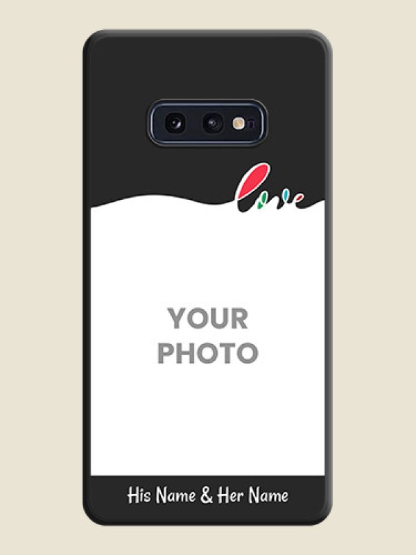 Custom Fall in Love Pattern with Picture on Photo on Space Black Soft Matte Mobile Case - Galaxy S10E - alternate view