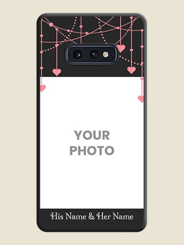 Custom Pink Love Hangings with Text on Space Black Custom Soft Matte Back Cover - Galaxy S10E - alternate view