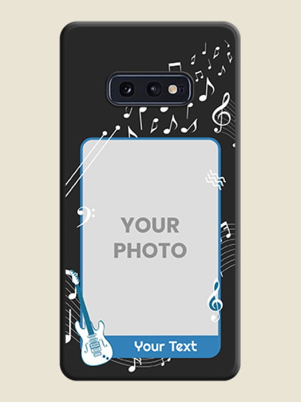 Custom Musical Theme Design with Text on Photo on Space Black Soft Matte Mobile Case - Galaxy S10E - alternate view