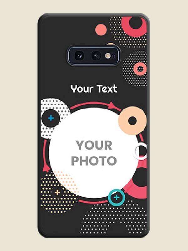Custom Multicoloured Round Image on Personalised Space Black Soft Matte Cases - Galaxy S10E - alternate view
