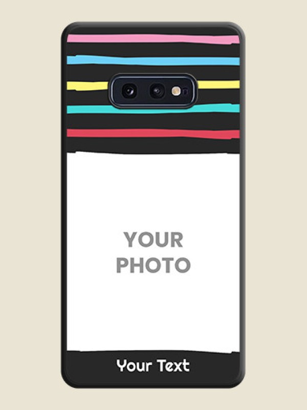Custom Multicolor Lines with Image on Space Black Personalized Soft Matte Phone Covers - Galaxy S10E - alternate view