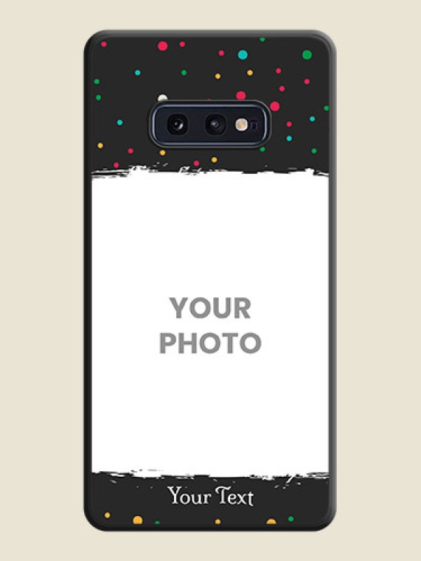 Custom Multicolor Dotted Pattern with Text on Space Black Custom Soft Matte Phone Back Cover - Galaxy S10E - alternate view