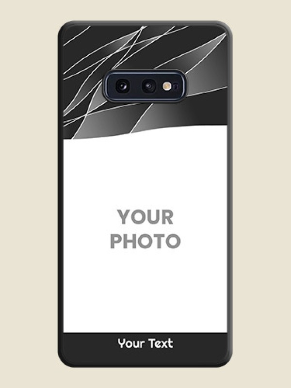 Custom Mixed Wave Lines on Photo on Space Black Soft Matte Mobile Cover - Galaxy S10E - alternate view