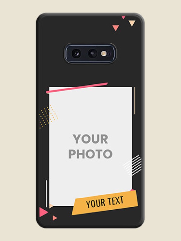 Custom Photo Frame with Triangle Small Dots on Photo on Space Black Soft Matte Back Cover - Galaxy S10E - alternate view
