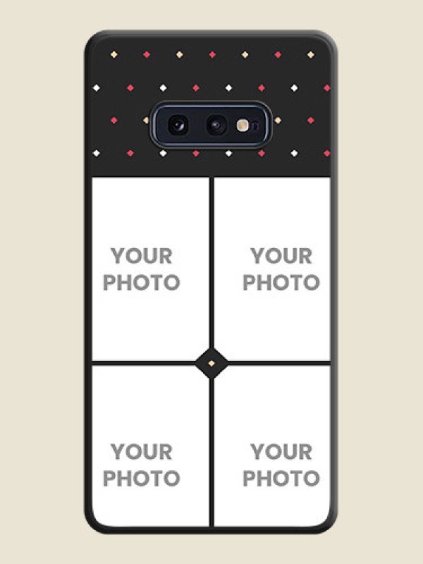 Custom Multicolor Dotted Pattern with 4 Image Holder on Space Black Custom Soft Matte Phone Cases - Galaxy S10E - alternate view