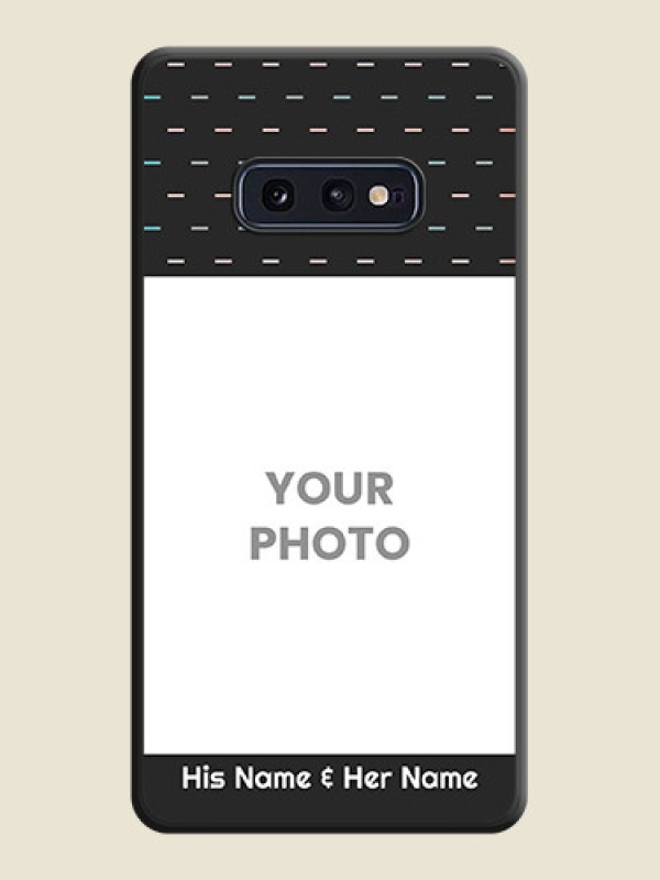 Custom Line Pattern Design with Text on Space Black Custom Soft Matte Phone Back Cover - Galaxy S10E - alternate view