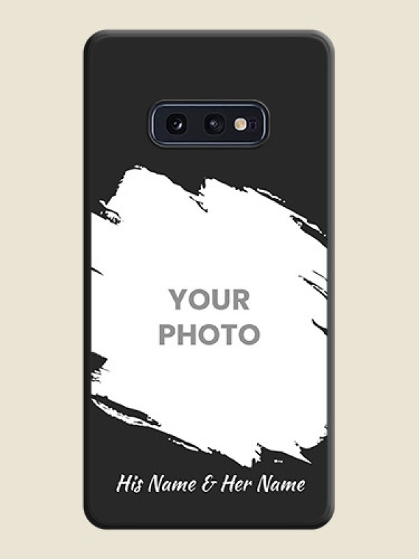 Custom Grunge Brush Strokes on Photo on Space Black Soft Matte Back Cover - Galaxy S10E - alternate view