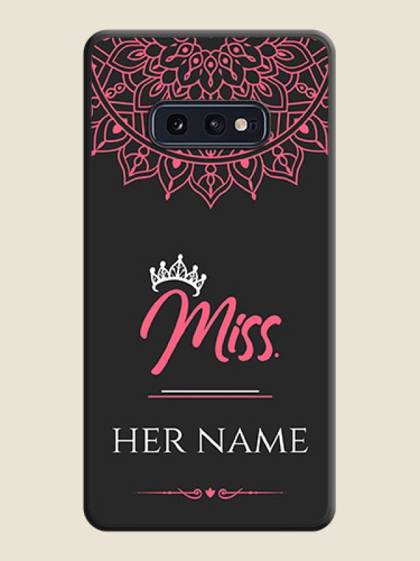 Custom Mrs Name with Floral Design on Space Black Personalized Soft Matte Phone Covers - Galaxy S10E - alternate view