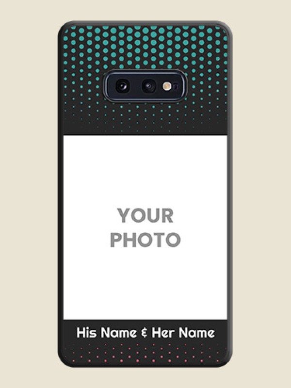 Custom Faded Dots with Grunge Photo Frame and Text on Space Black Custom Soft Matte Phone Cases - Galaxy S10E - alternate view