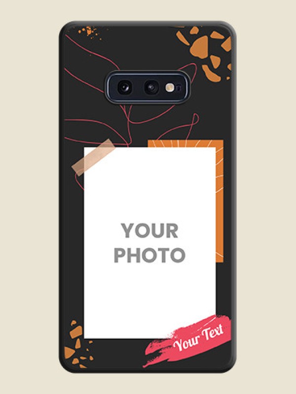 Custom Orange Photo Frame on Space Black Custom Soft Matte Phone Back Cover - Galaxy S10E - alternate view