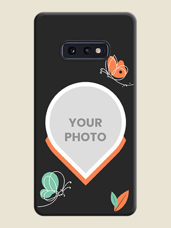 Custom Upload Pic With Simple Butterly Design On Space Black Personalized Soft Matte Phone Covers -Samsung Galaxy S10 E - alternate view