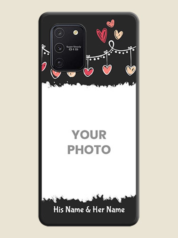 Custom Pink Love Hangings with Name on Space Black Custom Soft Matte Phone Cases - Galaxy S10 Lite - alternate view