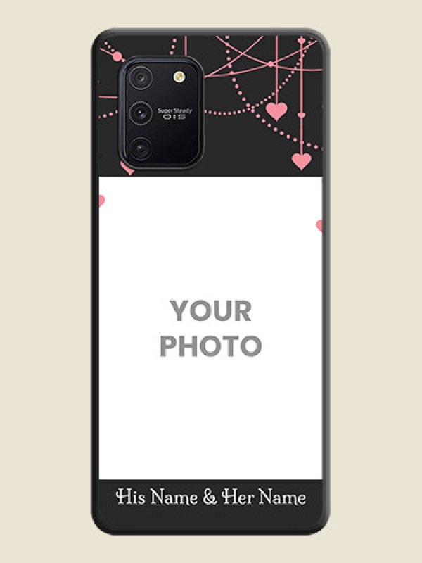 Custom Pink Love Hangings with Text on Space Black Custom Soft Matte Back Cover - Galaxy S10 Lite - alternate view