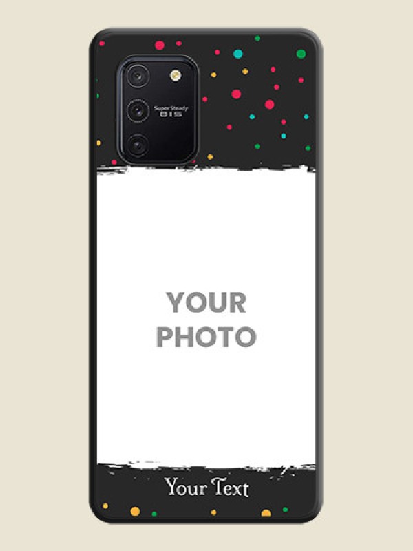 Custom Multicolor Dotted Pattern with Text on Space Black Custom Soft Matte Phone Back Cover - Galaxy S10 Lite - alternate view