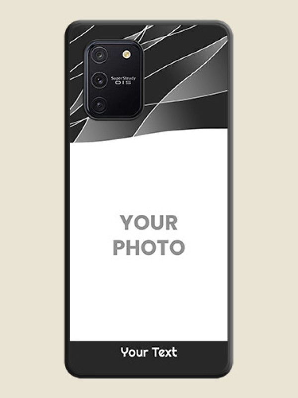Custom Mixed Wave Lines on Photo on Space Black Soft Matte Mobile Cover - Galaxy S10 Lite - alternate view