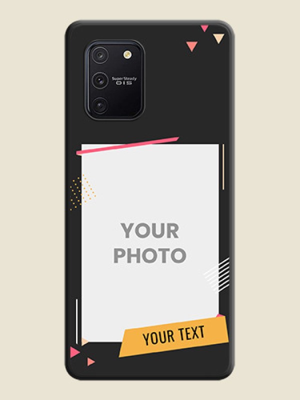 Custom Photo Frame with Triangle Small Dots on Photo on Space Black Soft Matte Back Cover - Galaxy S10 Lite - alternate view