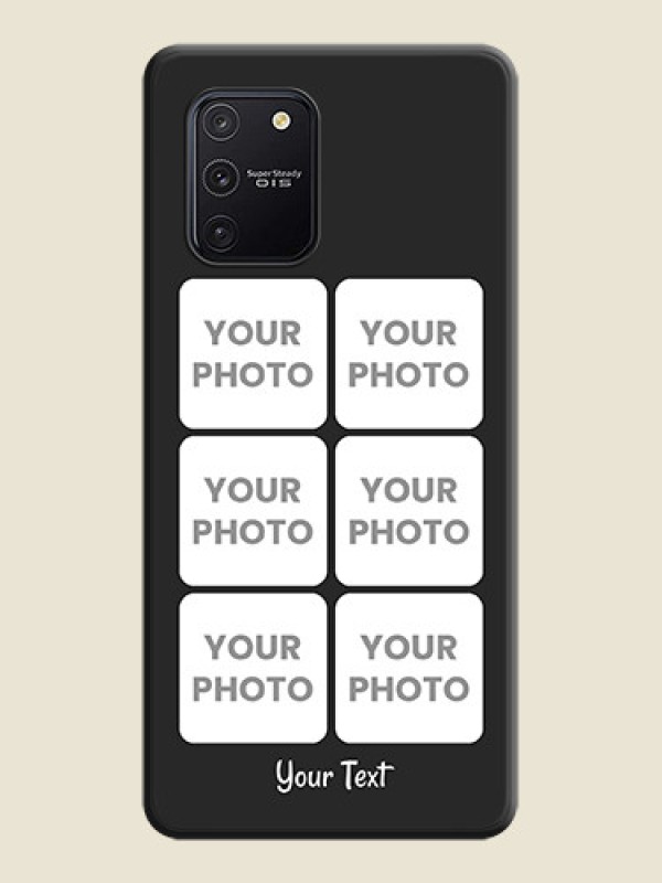 Custom Floral Art with 6 Image Holder on Photo on Space Black Soft Matte Mobile Case - Galaxy S10 Lite - alternate view