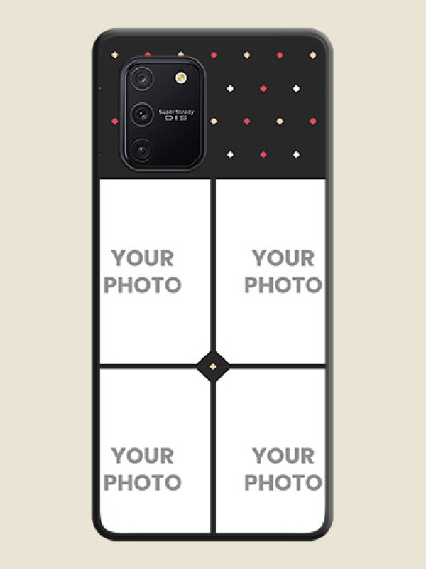 Custom Multicolor Dotted Pattern with 4 Image Holder on Space Black Custom Soft Matte Phone Cases - Galaxy S10 Lite - alternate view