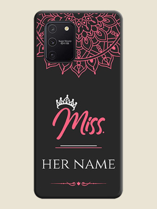 Custom Mrs Name with Floral Design on Space Black Personalized Soft Matte Phone Covers - Galaxy S10 Lite - alternate view