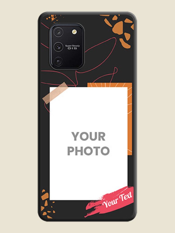 Custom Orange Photo Frame on Space Black Custom Soft Matte Phone Back Cover - Galaxy S10 Lite - alternate view