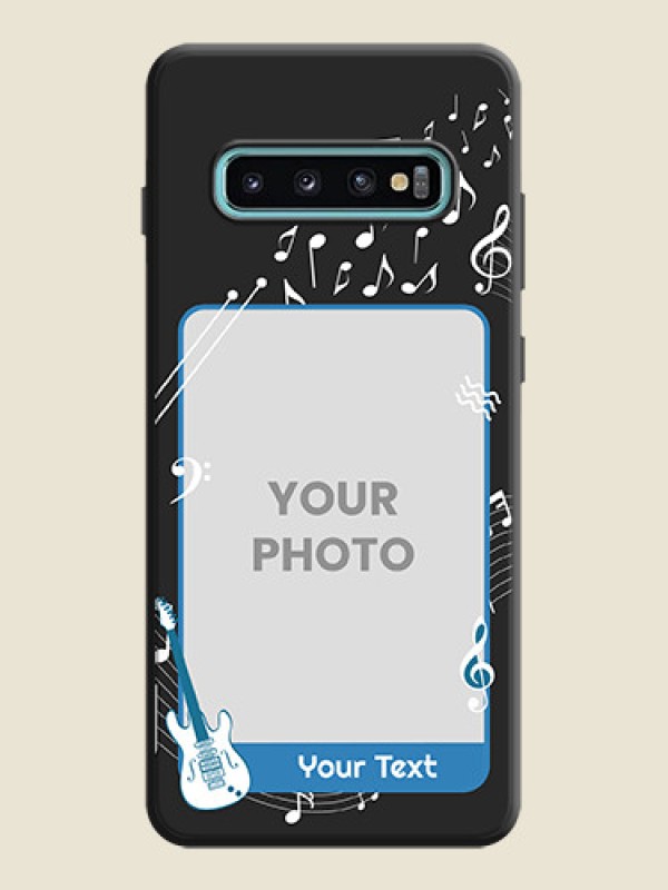 Custom Musical Theme Design with Text - Photo on Space Black Soft Matte Mobile Case - Galaxy S10 Plus - alternate view