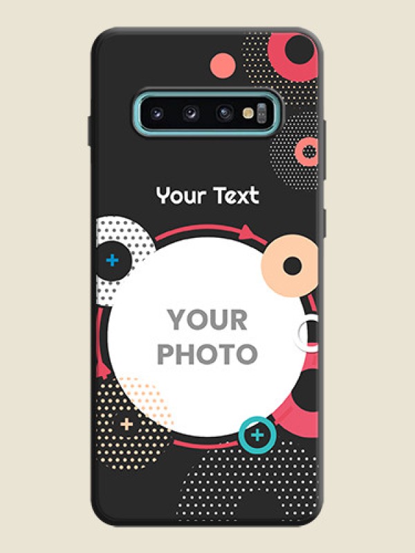 Custom Multicoloured Round Image on Personalised Space Black Soft Matte Cases - Galaxy S10 Plus - alternate view