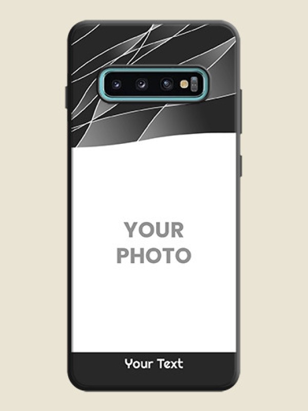 Custom Mixed Wave Lines - Photo on Space Black Soft Matte Mobile Cover - Galaxy S10 Plus - alternate view