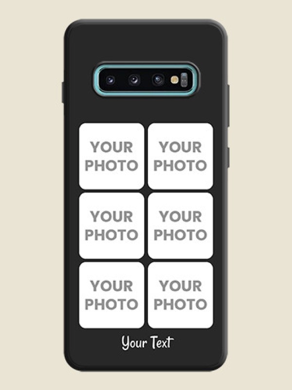 Custom Floral Art with 6 Image Holder - Photo on Space Black Soft Matte Mobile Case - Galaxy S10 Plus - alternate view