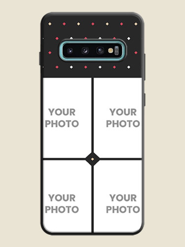 Custom Multicolor Dotted Pattern with 4 Image Holder on Space Black Custom Soft Matte Phone Cases - Galaxy S10 Plus - alternate view