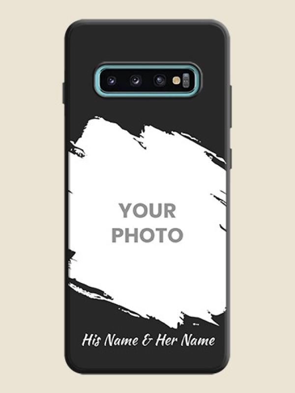 Custom Grunge Brush Strokes - Photo on Space Black Soft Matte Back Cover - Galaxy S10 Plus - alternate view
