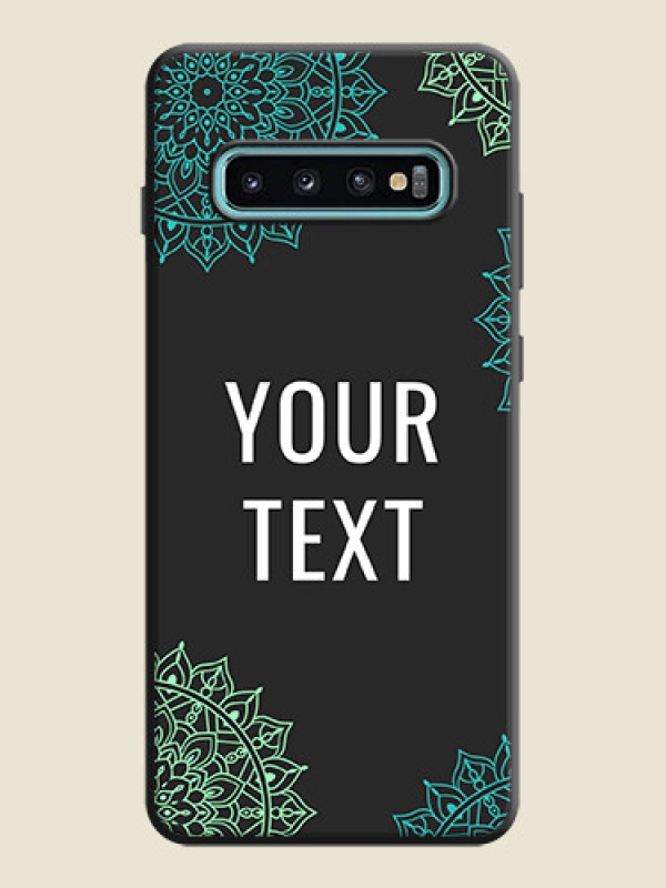 Custom Your Name with Floral Design on Space Black Custom Soft Matte Back Cover - Galaxy S10 Plus - alternate view