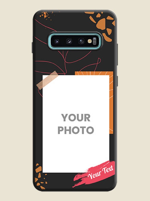 Custom Orange Photo Frame on Space Black Custom Soft Matte Phone Back Cover - Galaxy S10 Plus - alternate view