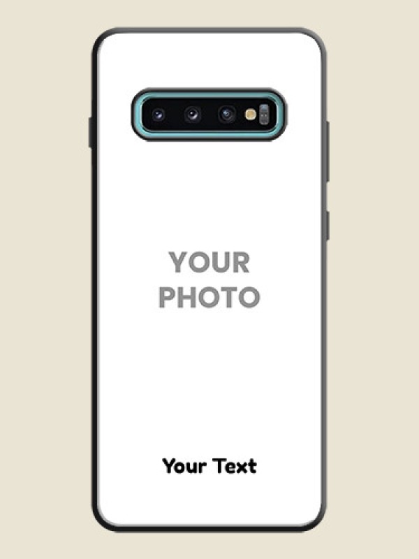 Custom Full Single Pic Upload With Text On Space Black Personalized Soft Matte Phone Covers -Samsung Galaxy S10 Plus - alternate view