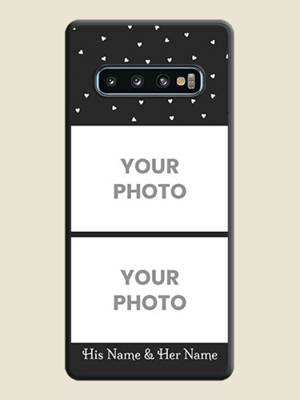Custom Miniature Love Symbols with Name on Space Black Custom Soft Matte Back Cover - Galaxy S10 - alternate view