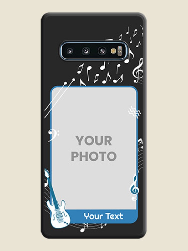 Custom Musical Theme Design with Text on Photo on Space Black Soft Matte Mobile Case - Galaxy S10 - alternate view