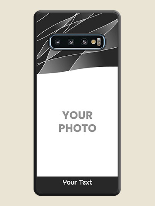 Custom Mixed Wave Lines on Photo on Space Black Soft Matte Mobile Cover - Galaxy S10 - alternate view