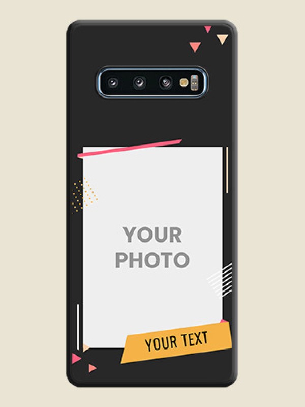Custom Photo Frame with Triangle Small Dots on Photo on Space Black Soft Matte Back Cover - Galaxy S10 - alternate view