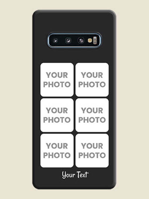 Custom Floral Art with 6 Image Holder on Photo on Space Black Soft Matte Mobile Case - Galaxy S10 - alternate view