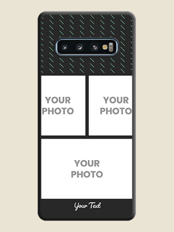 Custom Cross Dotted Pattern with 2 Image Holder  on Personalised Space Black Soft Matte Cases - Galaxy S10 - alternate view