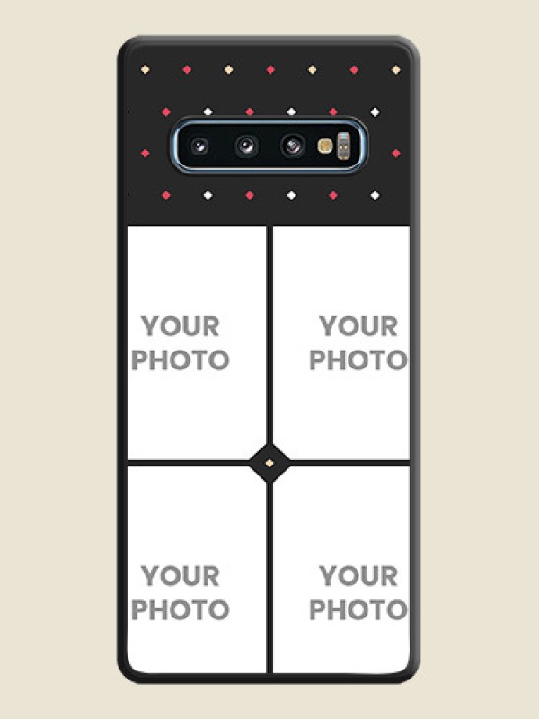 Custom Multicolor Dotted Pattern with 4 Image Holder on Space Black Custom Soft Matte Phone Cases - Galaxy S10 - alternate view