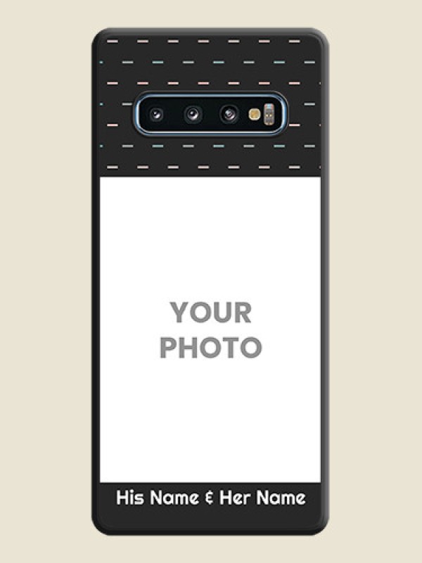 Custom Line Pattern Design with Text on Space Black Custom Soft Matte Phone Back Cover - Galaxy S10 - alternate view