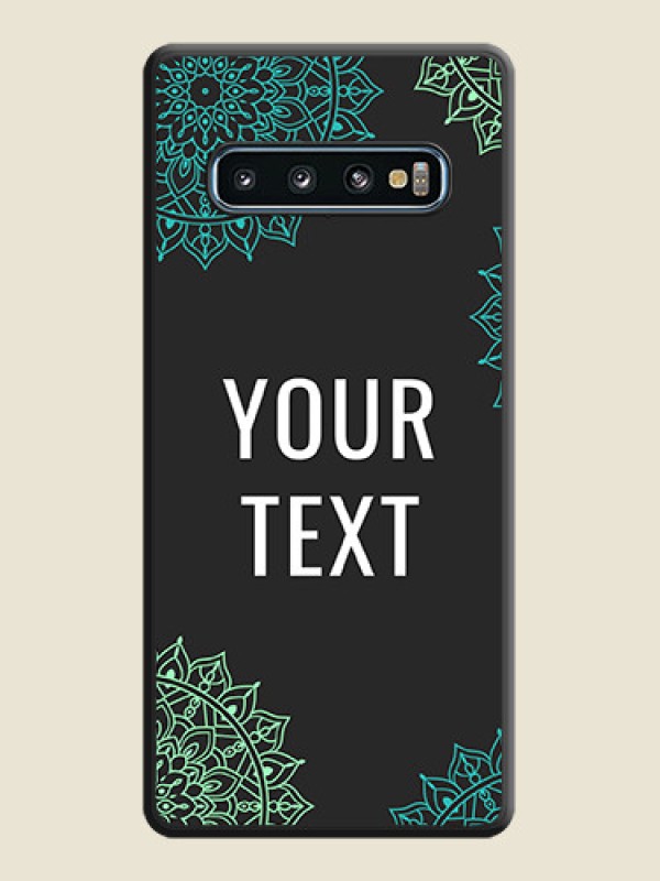 Custom Your Name with Floral Design on Space Black Custom Soft Matte Back Cover - Galaxy S10 - alternate view