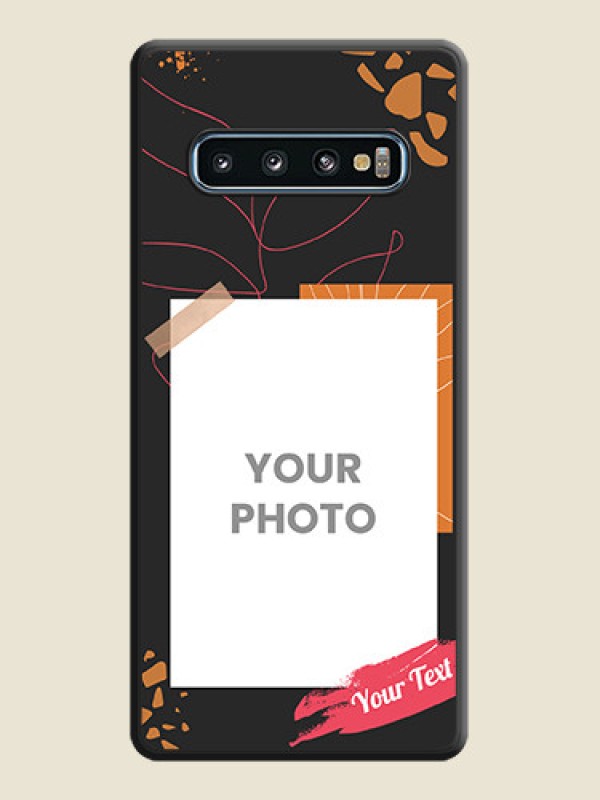 Custom Orange Photo Frame on Space Black Custom Soft Matte Phone Back Cover - Galaxy S10 - alternate view