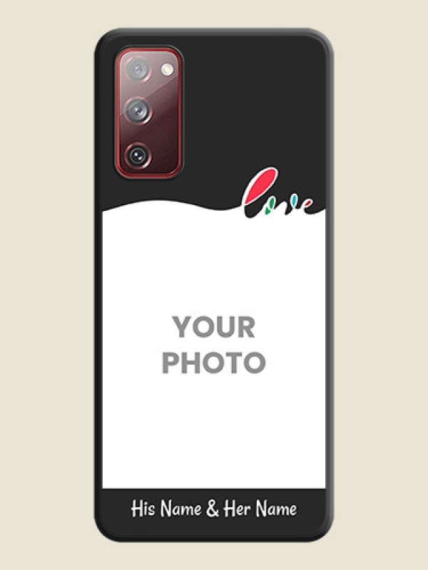 Custom Fall in Love Pattern with Picture on Photo on Space Black Soft Matte Mobile Case - Galaxy S20 FE 5G - alternate view