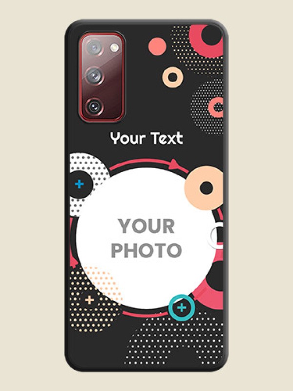 Custom Multicoloured Round Image on Personalised Space Black Soft Matte Cases - Galaxy S20 FE 5G - alternate view