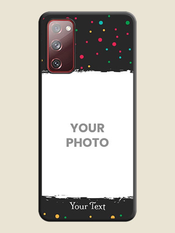Custom Multicolor Dotted Pattern with Text on Space Black Custom Soft Matte Phone Back Cover - Galaxy S20 FE 5G - alternate view
